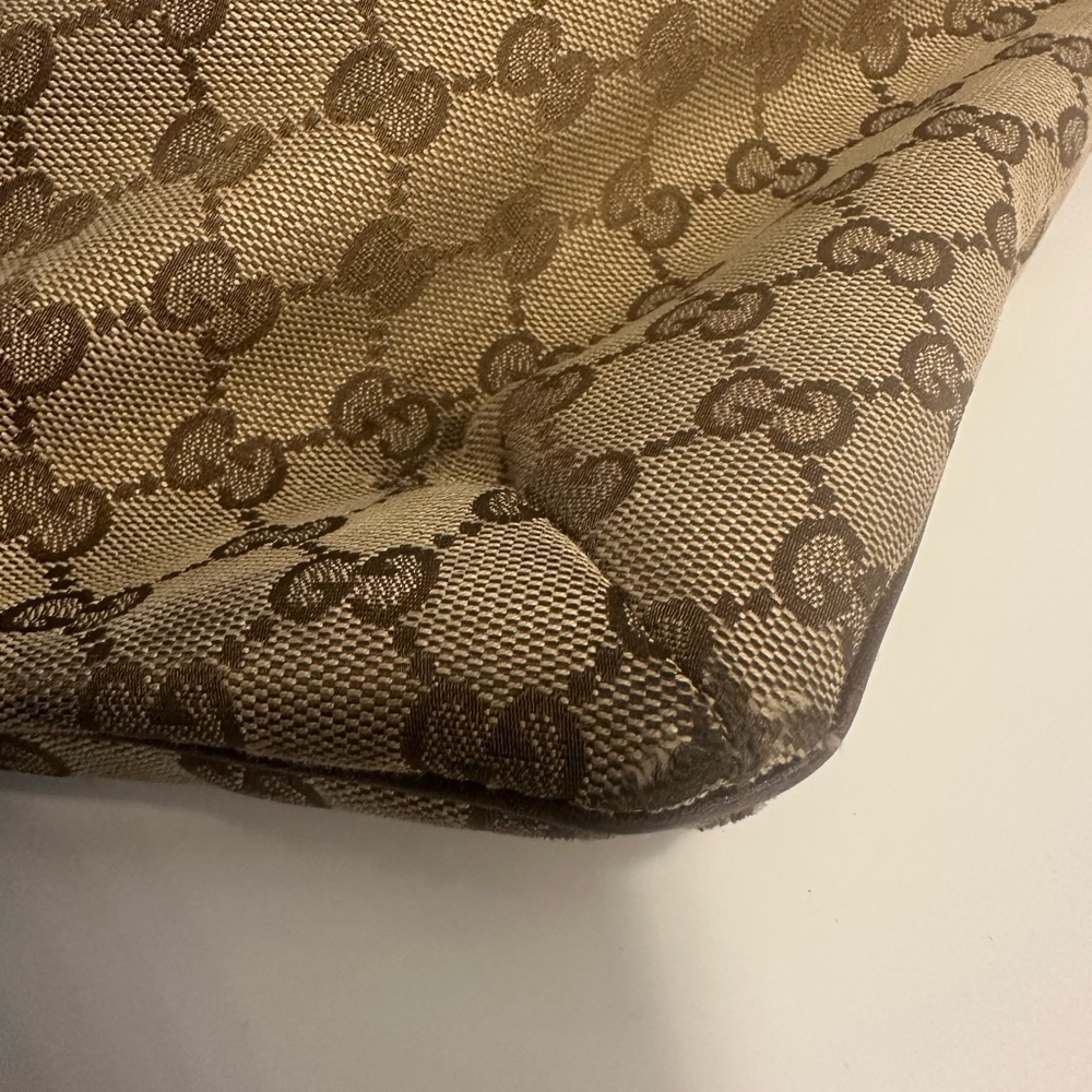 GUCCI VINTAGE POSITANO MONOGRAMMED LEATHER TOTE - Picture 6 of 10